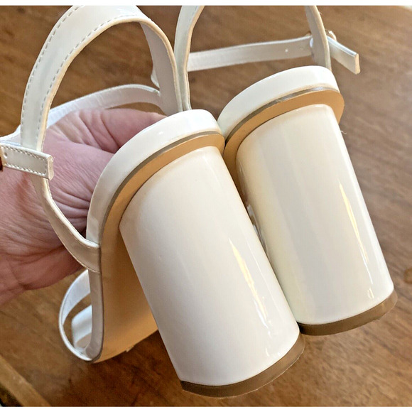 Journey Collection Tivona Sandals Creamy White Patent High Heels Shoes US Size 8 - Picture 8 of 11